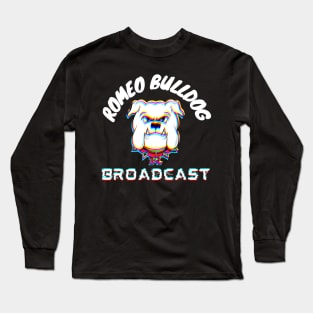 Romeo Bulldog Broadcast Glitch Logo FILLED IN Long Sleeve T-Shirt